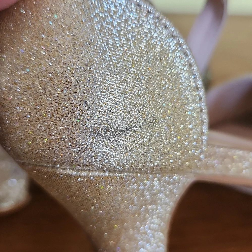Link Fantastic-90K Girl's Rhinestone Chunk Heel Sandals Size 10